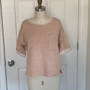Pink Splendid Distressed Short Sleeve Sweater